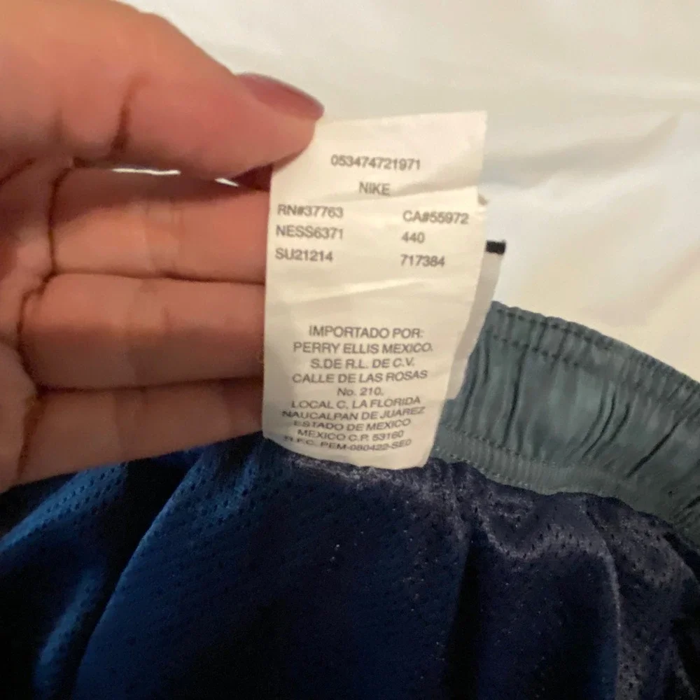 Nike Mens Navy Blue Grey Swim Trunks Board Shorts XL